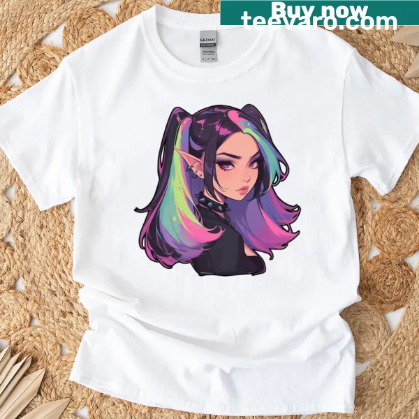 Cute T-shirt featuring a goth fairy graphic.