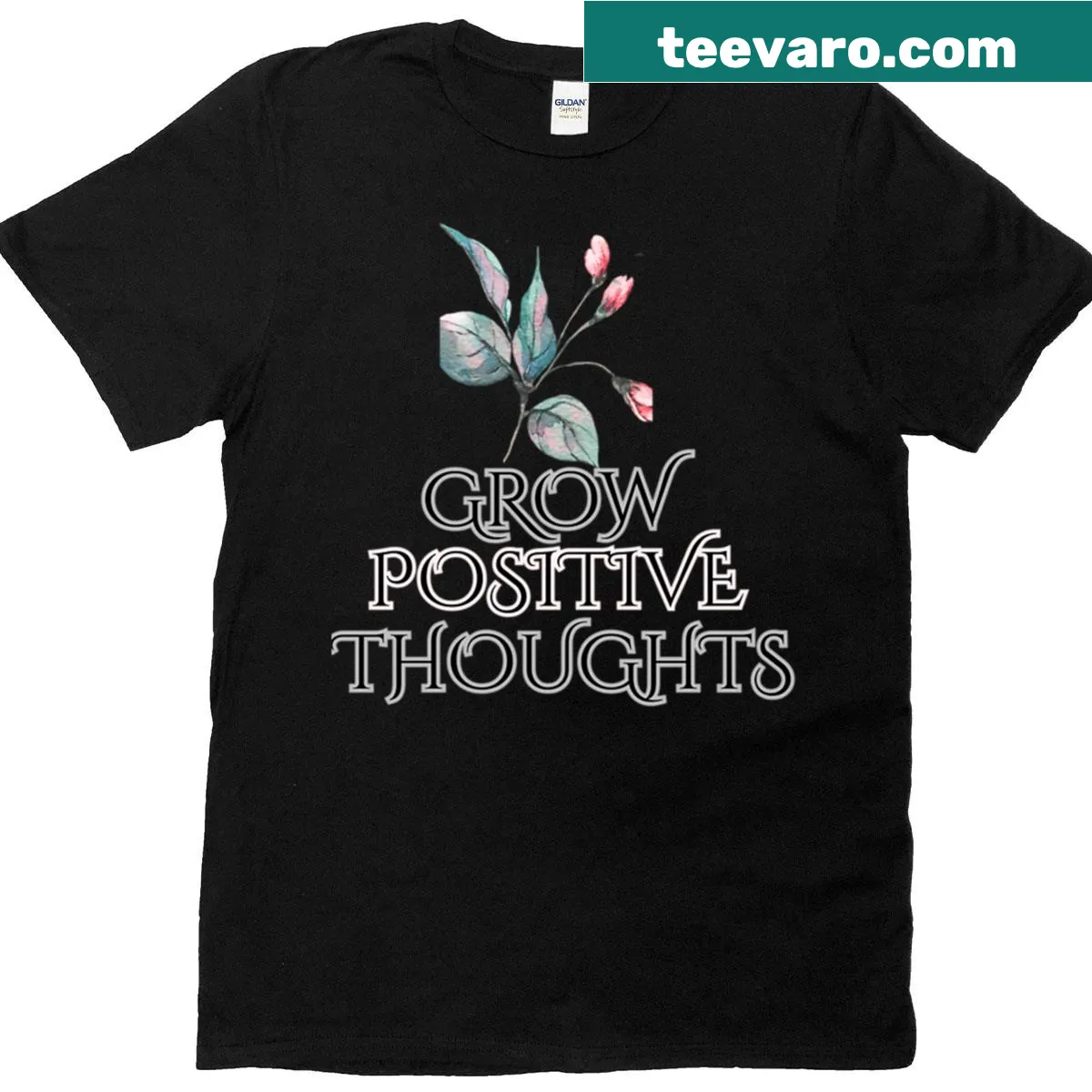 Botanical illustration t-shirt with a motivational design — on a men's t-shirt