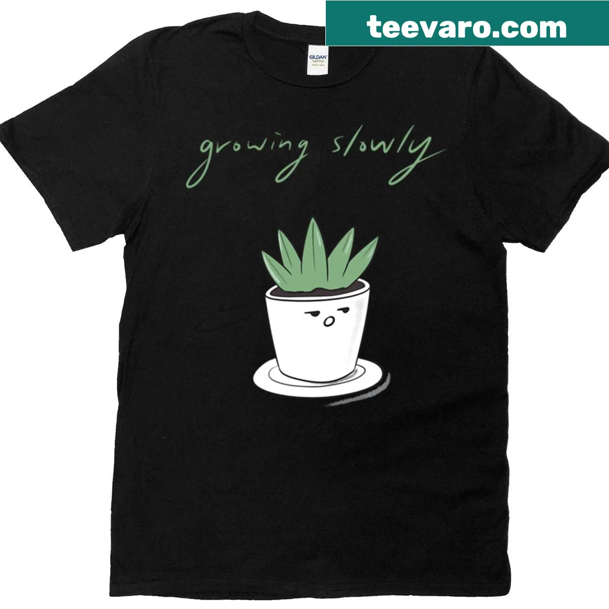 Hand-drawn plant doodle t-shirt for nature lovers — on a men's t-shirt