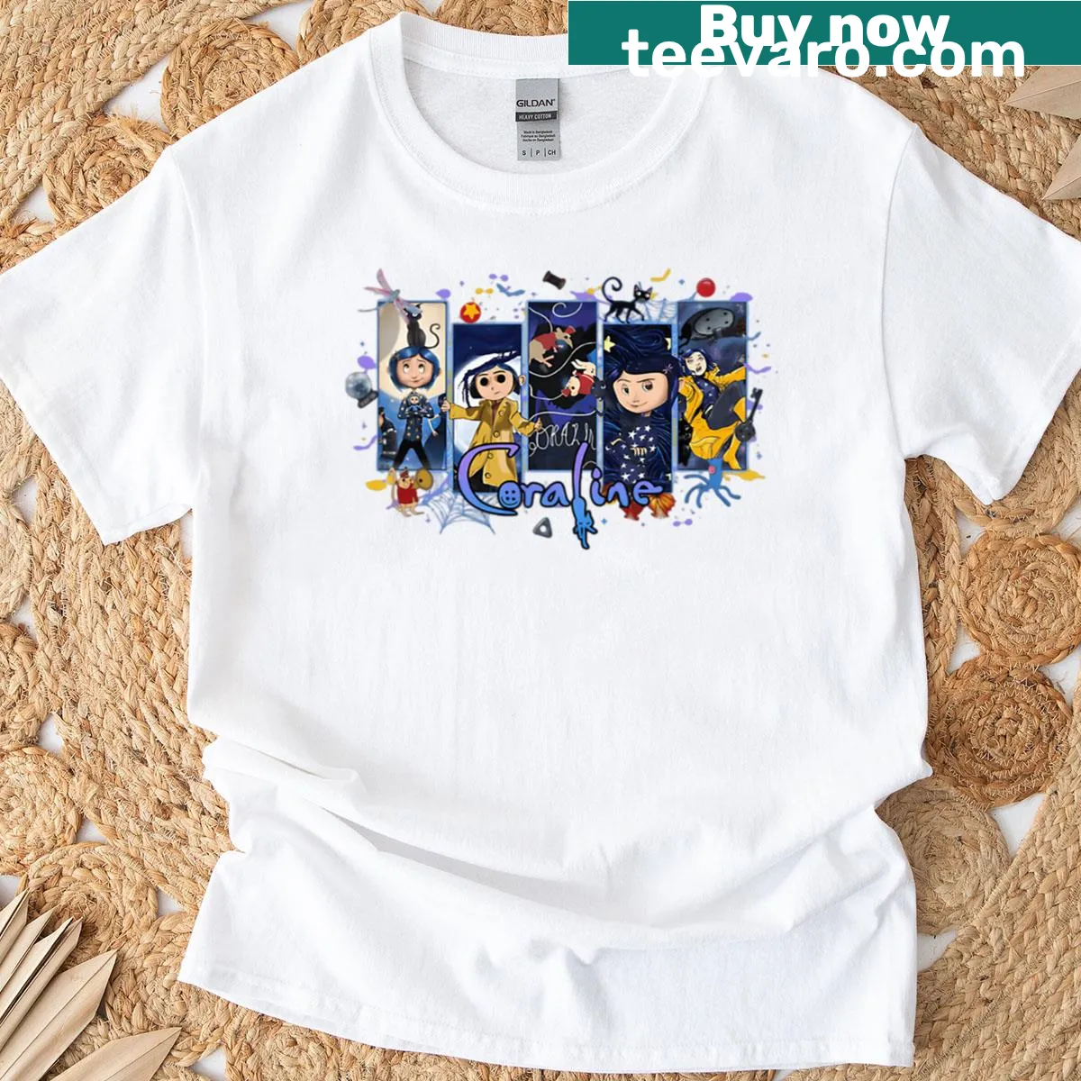 Vintage cartoon Halloween horror girl design t-shirt — on a men's t-shirt