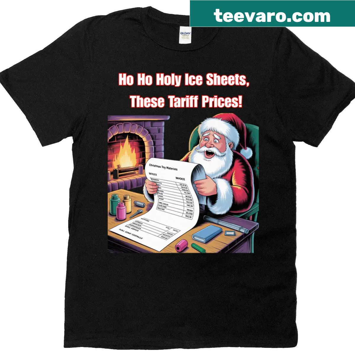 T-shirt with humorous commentary on tariffs featuring witty phrase — on a men's t-shirt