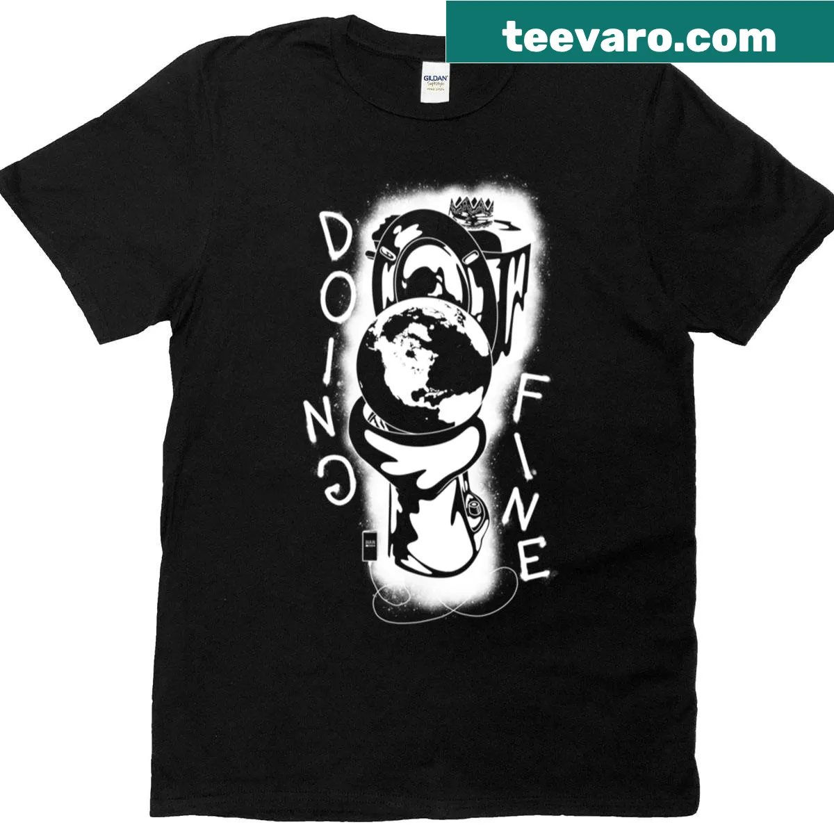 T-shirt with positive message 'Humans Doing Their Best' — on a men's t-shirt