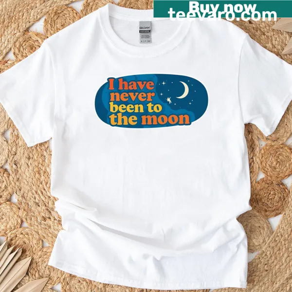 Vintage-style T-shirt with humorous moon travel graphic