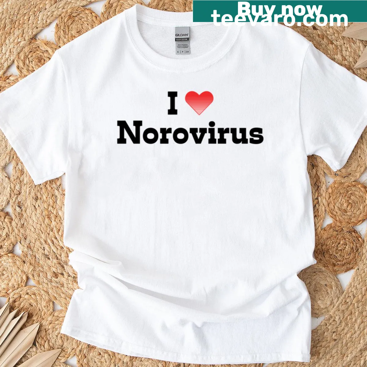 Funny t-shirt featuring a humorous phrase about chaos and Norovirus — on a men's t-shirt