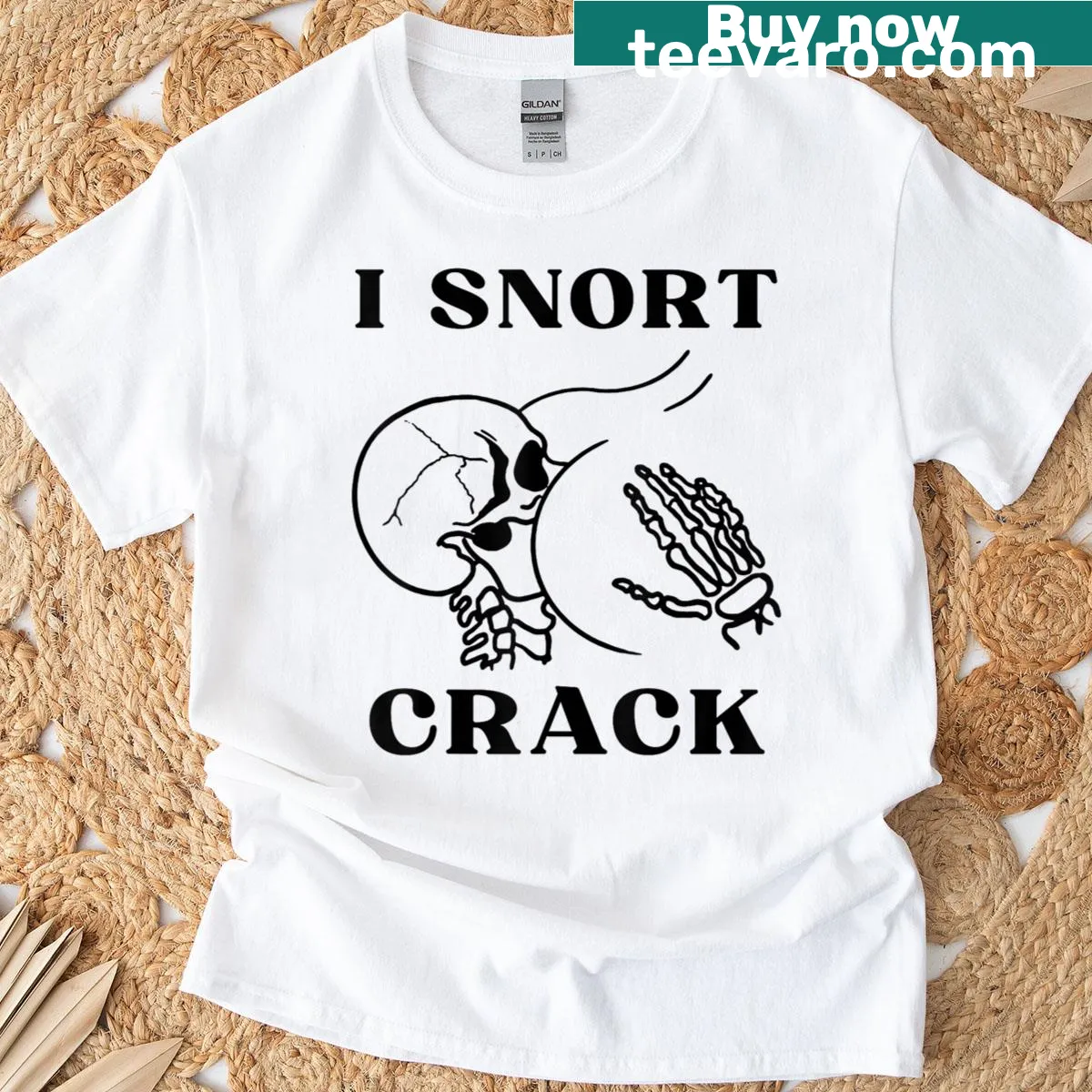 Funny Halloween T-shirt with a skeleton and humorous quote — on a men's t-shirt