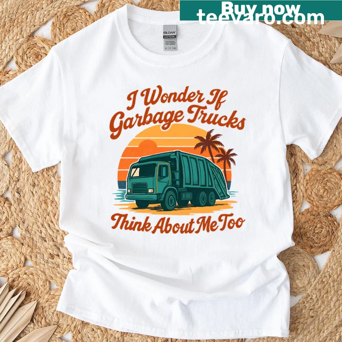 Children's t-shirt with a whimsical garbage truck design for imaginative kids — on a men's t-shirt