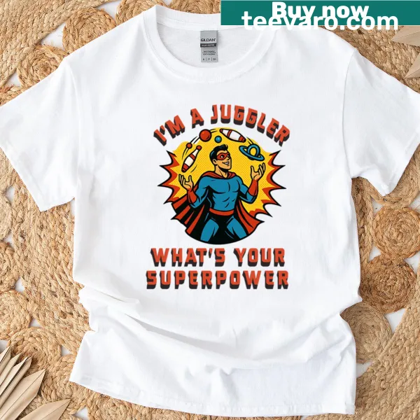 Funny juggler superpower graphic t-shirt