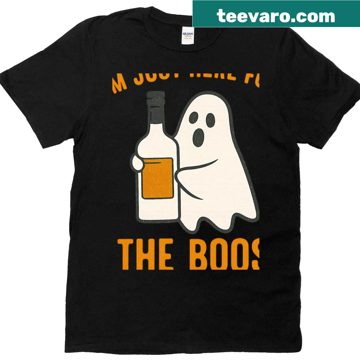 Oversized Halloween T-shirt with a funny ghost graphic — on a men's t-shirt