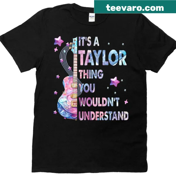 T-shirt featuring humorous text about being a Taylor fan