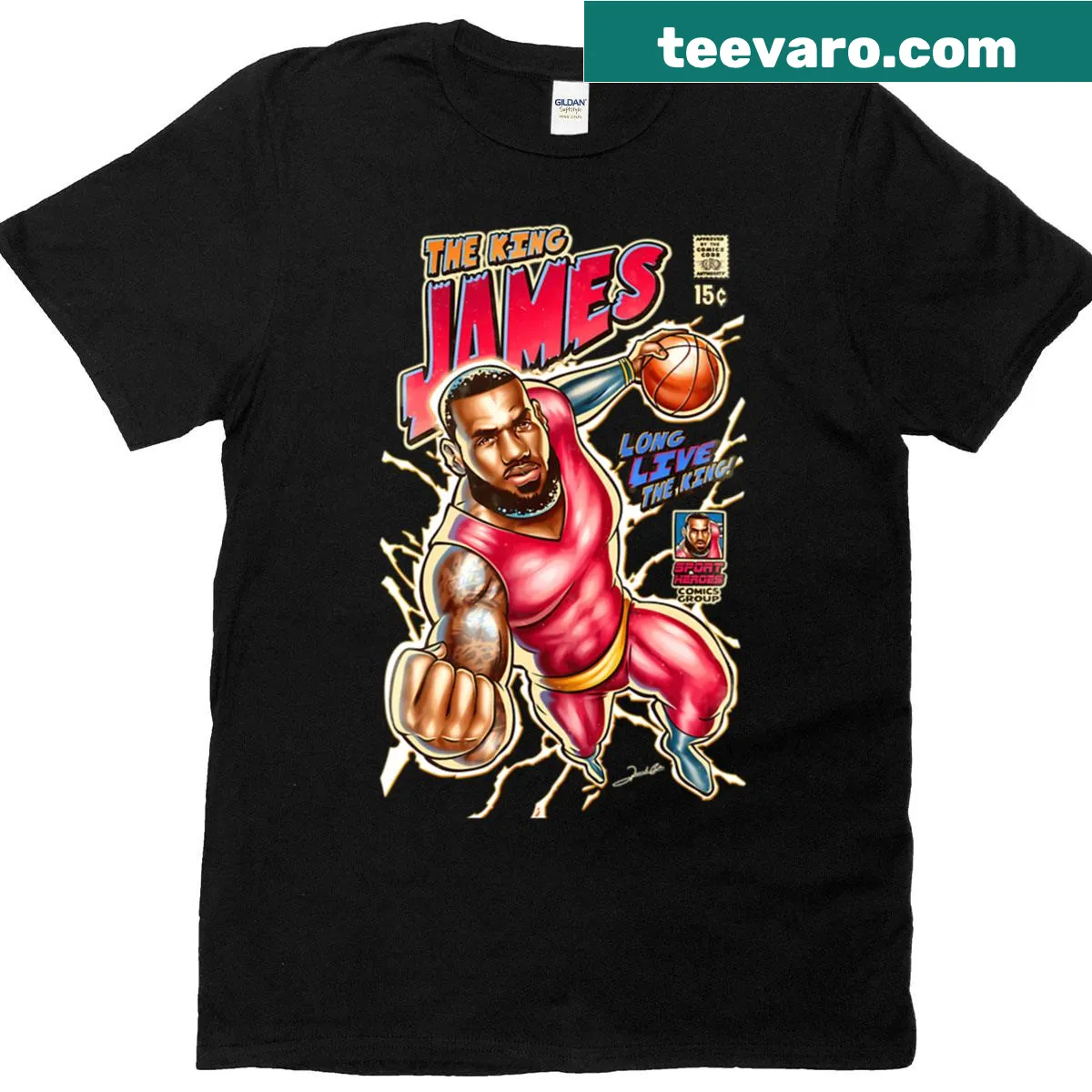 Tribute t-shirt featuring King James, basketball legend — on a men's t-shirt