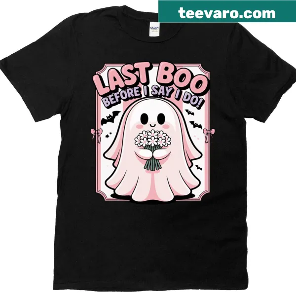 Bridal Halloween T-shirt with ghost graphic and humorous text