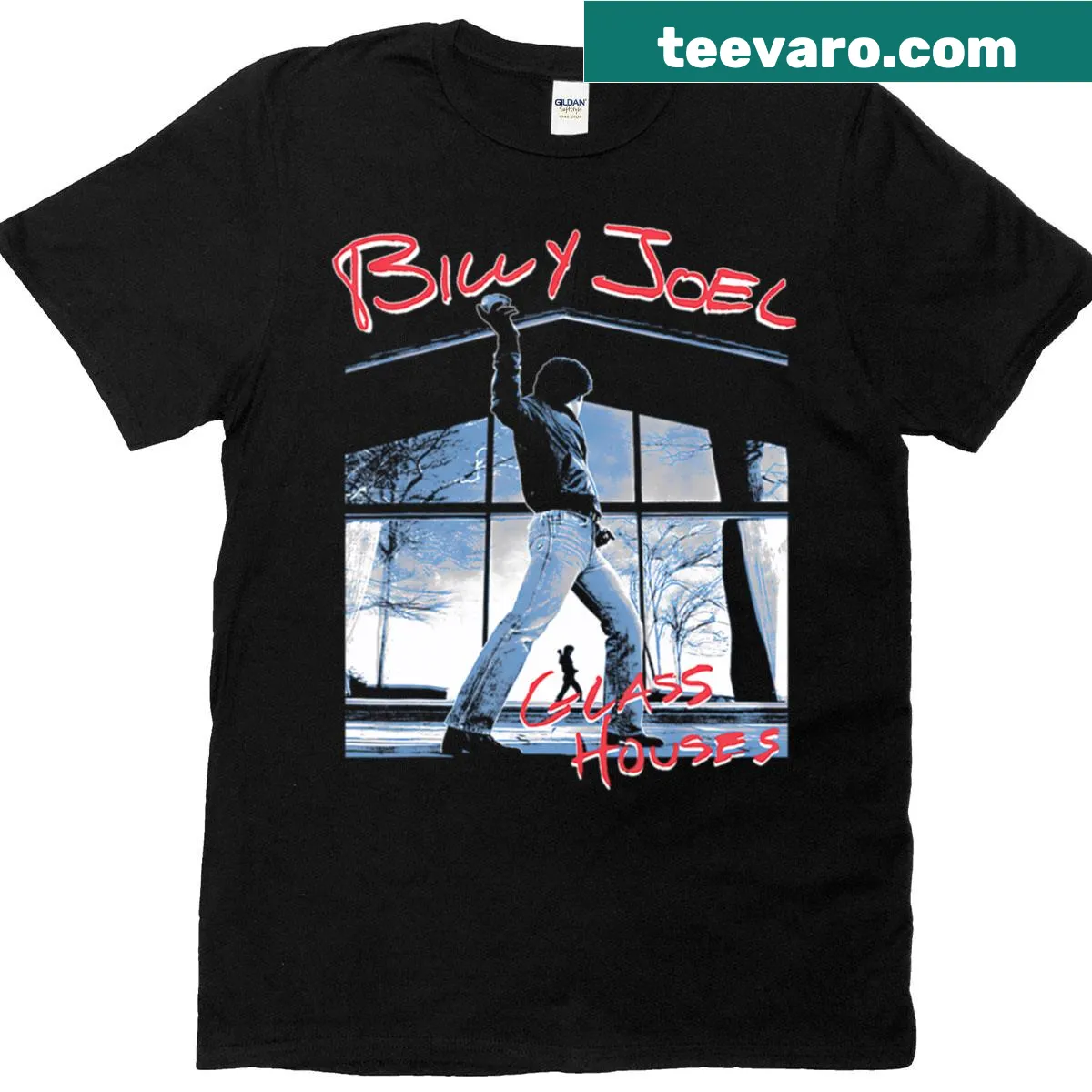 Retro 90s piano music T-shirt featuring vintage concert details — on a men's t-shirt