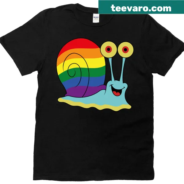 Vintage-style T-shirt featuring Gary the Snail and LGBTQ+ pride