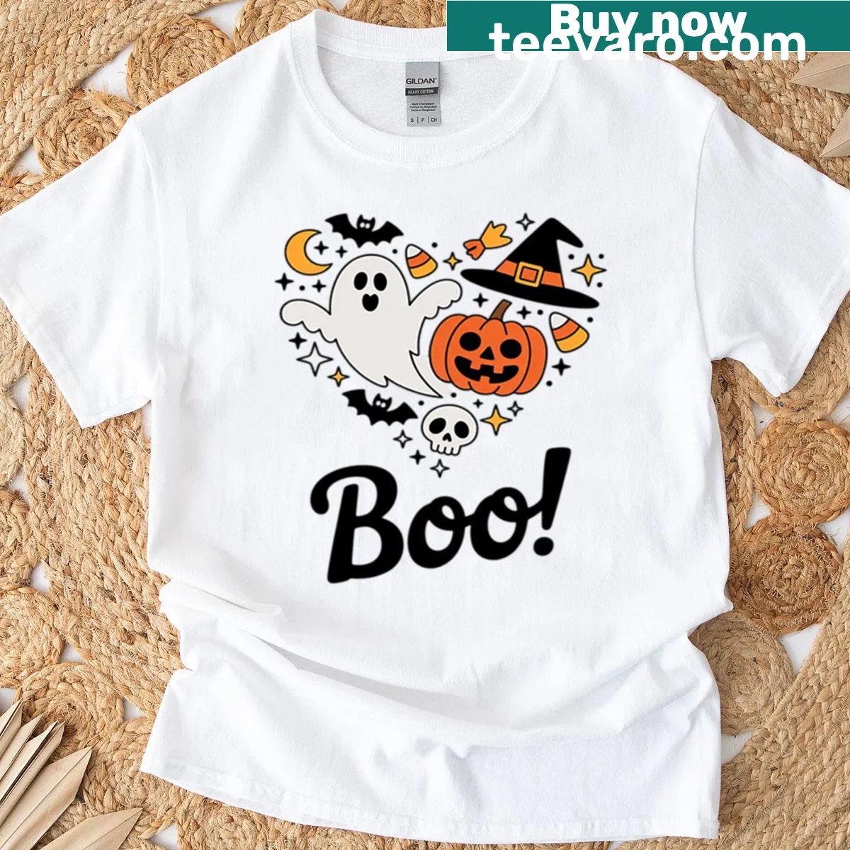 Heart graphic with Halloween elements on a t-shirt — on a men's t-shirt