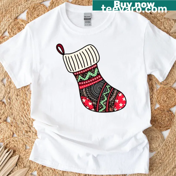 Mandala Christmas t-shirt with cute holiday illustration