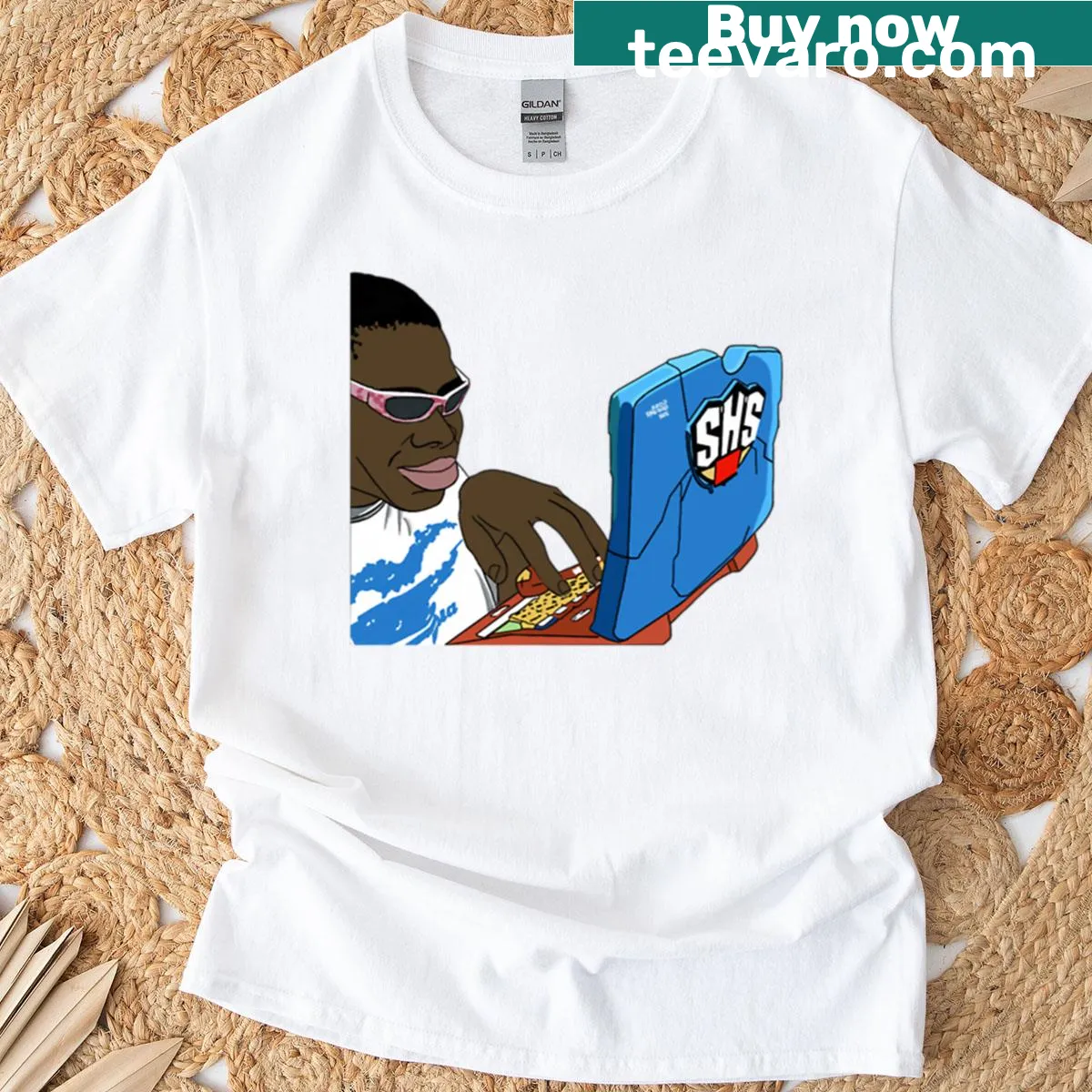 Funny meme-themed T-shirt for young computer enthusiasts — on a men's t-shirt