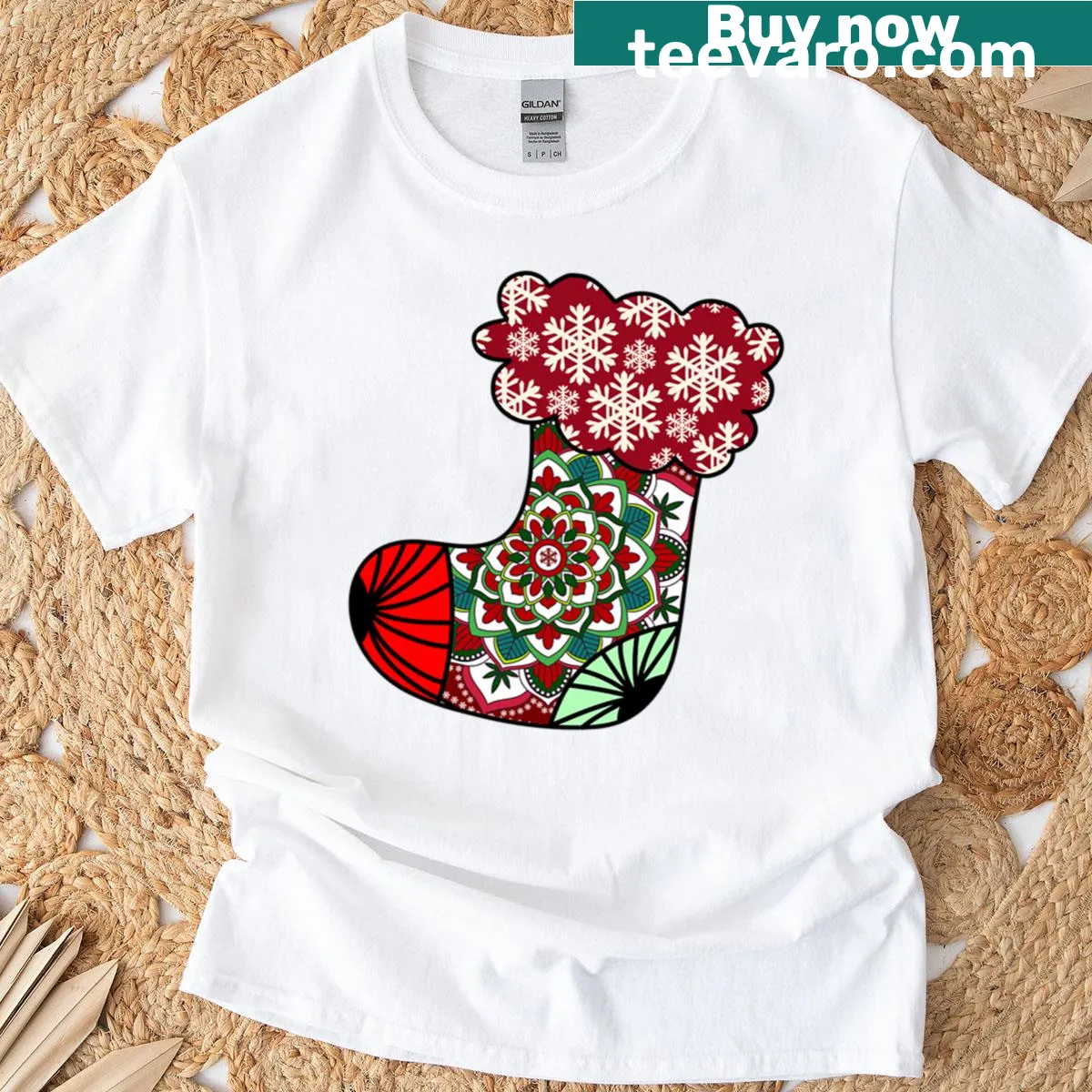 Cute Christmas-themed t-shirt with festive graphic — on a men's t-shirt