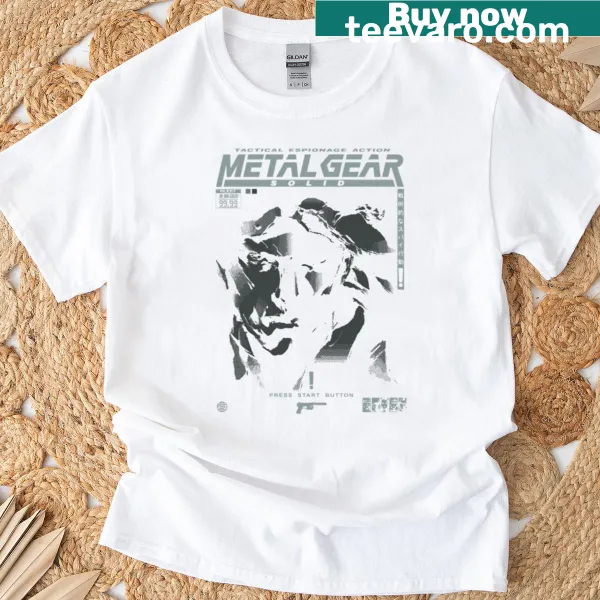 Silhouette of Snake from MGS1 on a minimalist blackout t-shirt