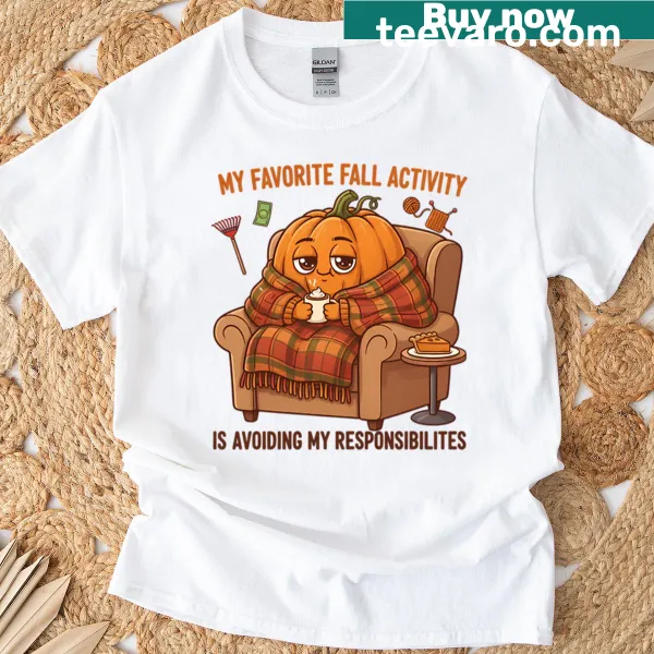 Funny fall t-shirt with a pumpkin graphic