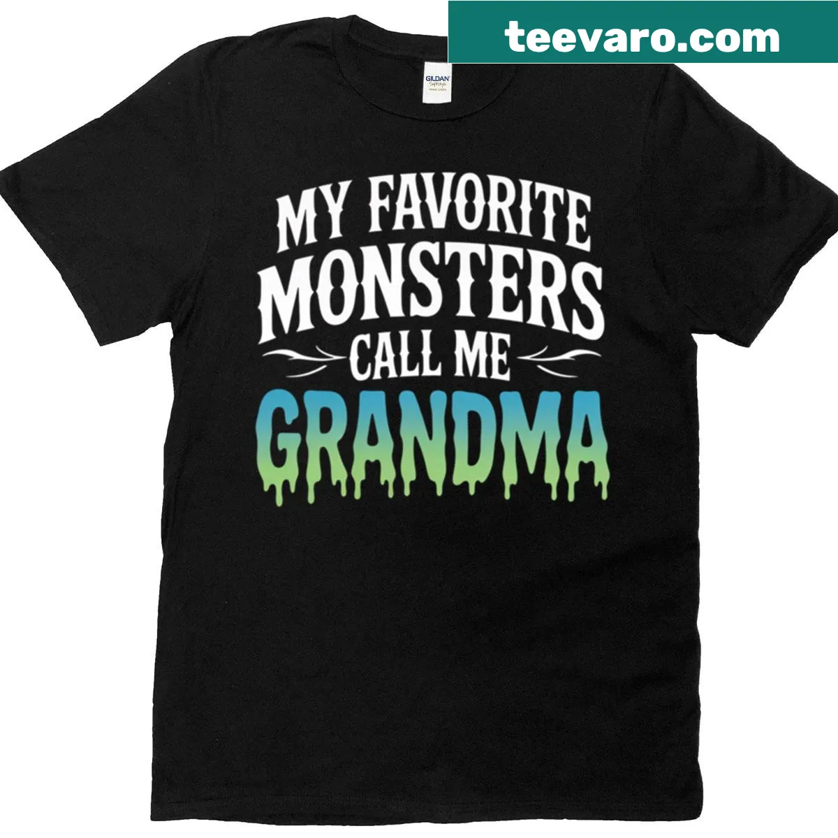 Halloween shirt saying 'My Favorite Monsters Call Me Grandma' — on a men's t-shirt