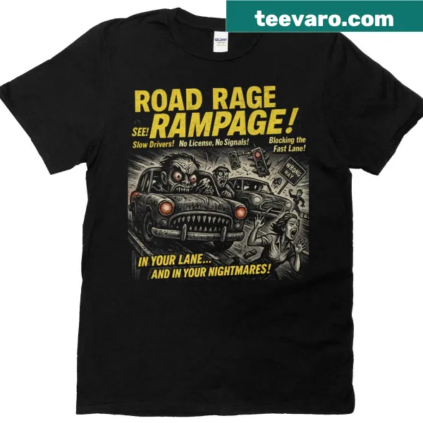 Vintage Halloween shirt with a road rage movie poster graphic