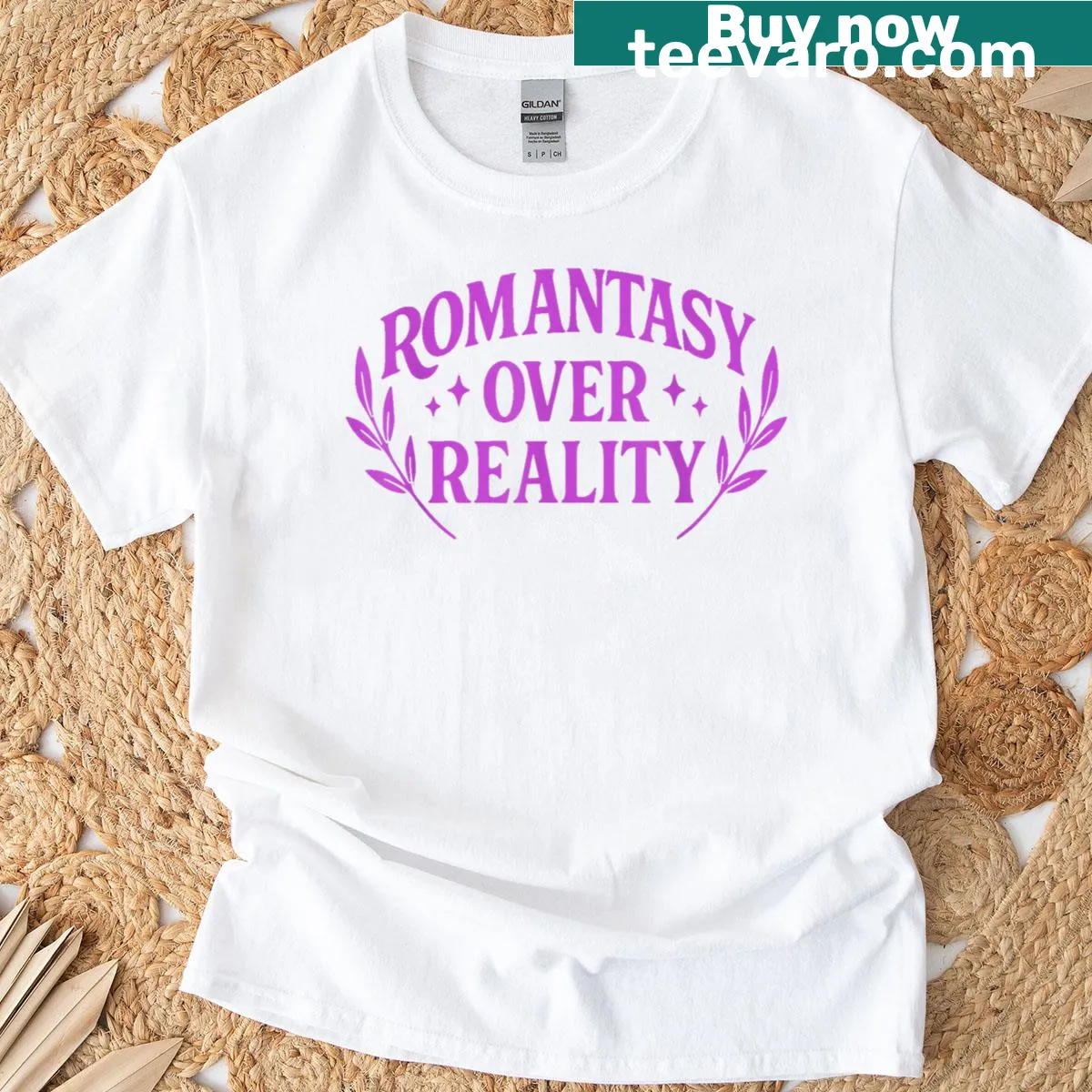 Whimsical illustration t-shirt celebrating book reading and fantasy themes — on a men's t-shirt