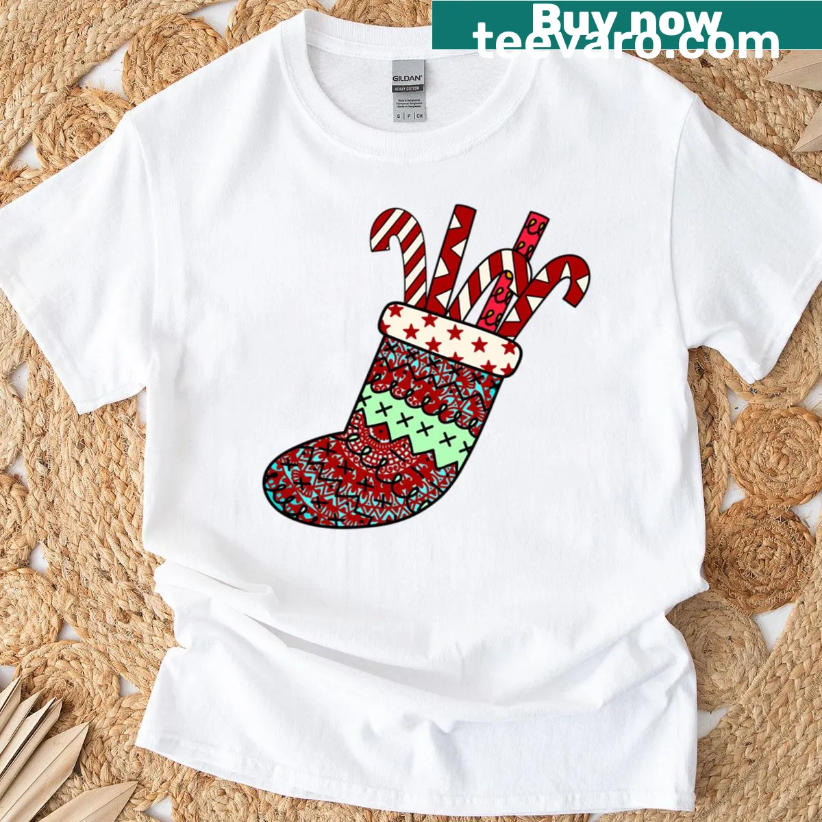 Mandala design with joyful Christmas theme — on a men's t-shirt