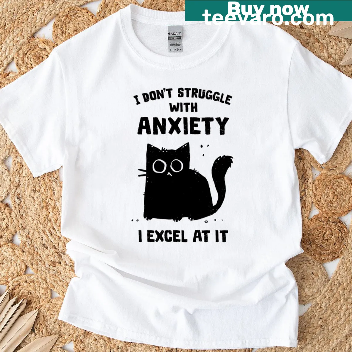 Struggling With Anxiety T-shirt with straightforward text — on a men's t-shirt
