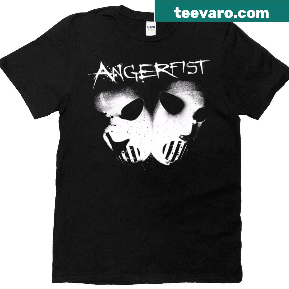 Graphic DJ t-shirt representing The Angerfist music culture — on a men's t-shirt
