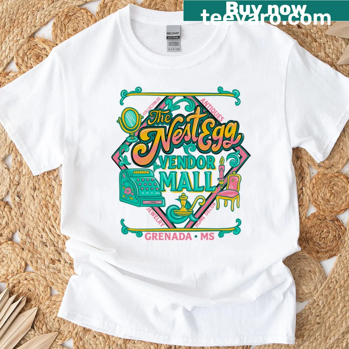 Illustrative T-shirt celebrating Grenada — on a men's t-shirt