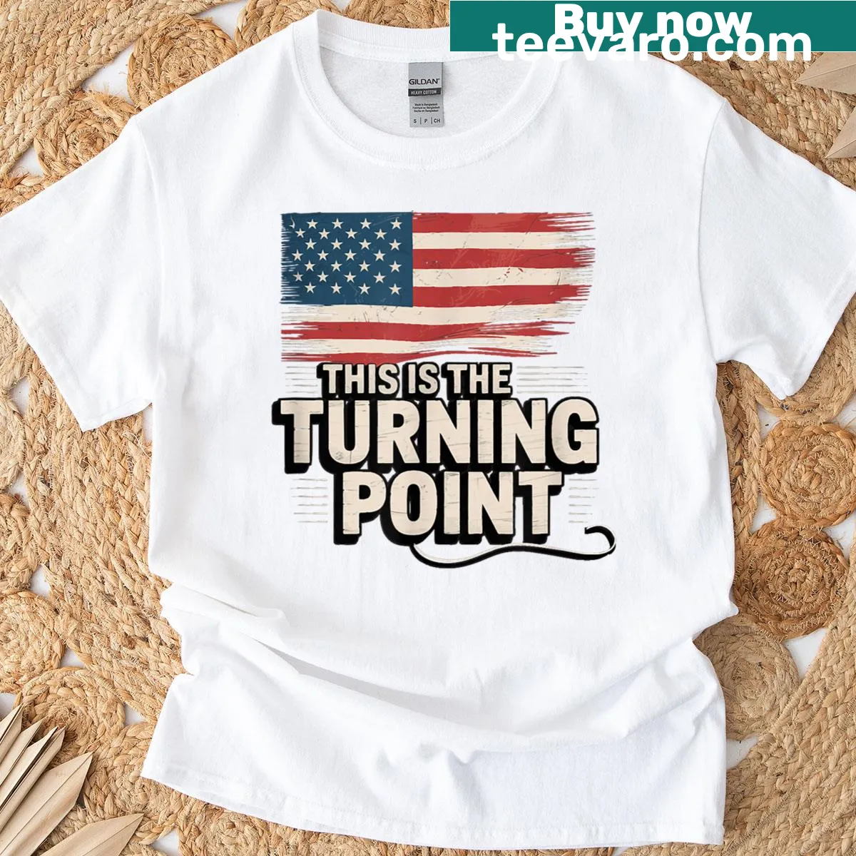 USA flag design with motivational text on a T-shirt — on a men's t-shirt