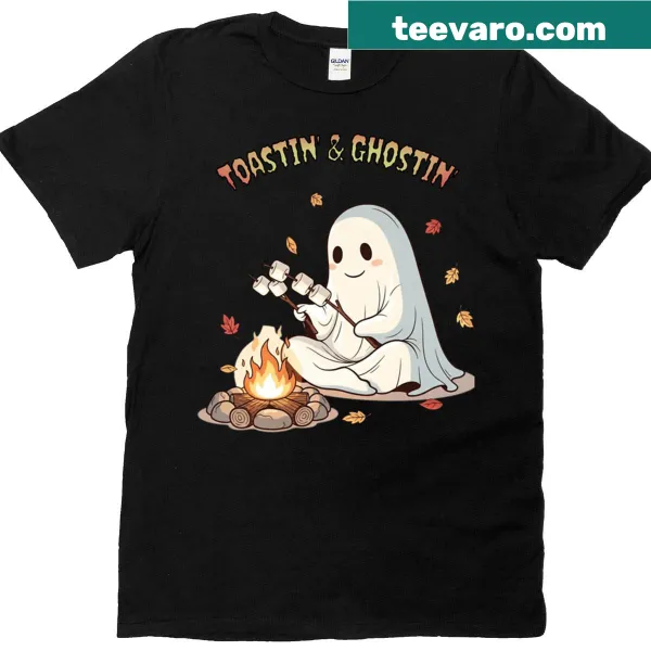 Oversized T-shirt featuring whimsical toastin ghostin graphic
