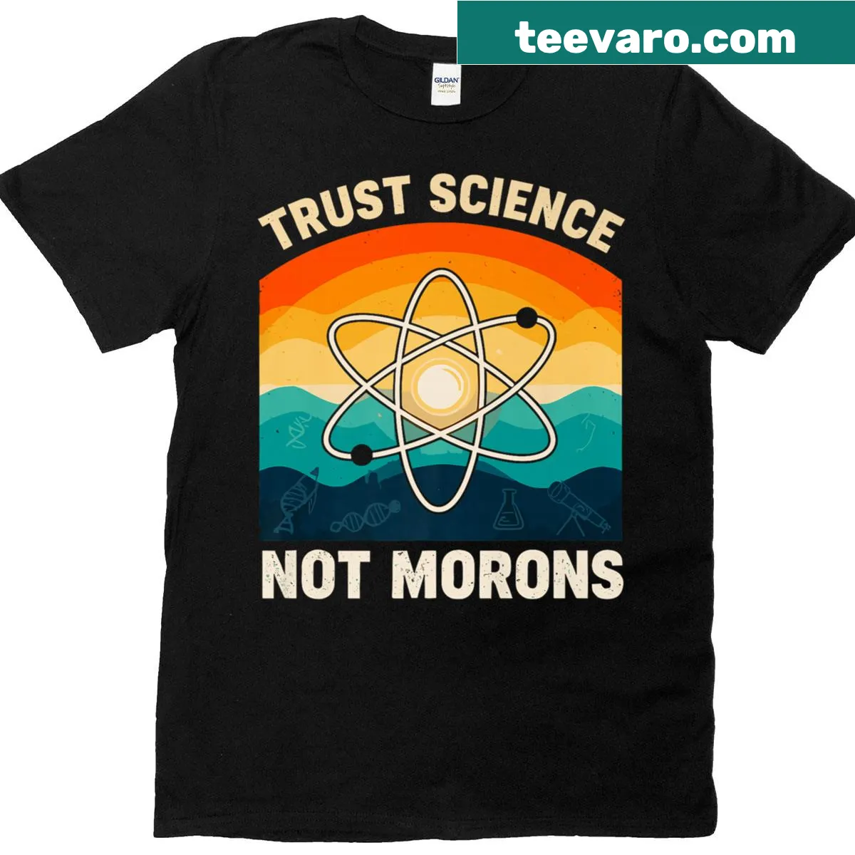 Funny science-themed t-shirt with a clever phrase for nerds and students — on a men's t-shirt