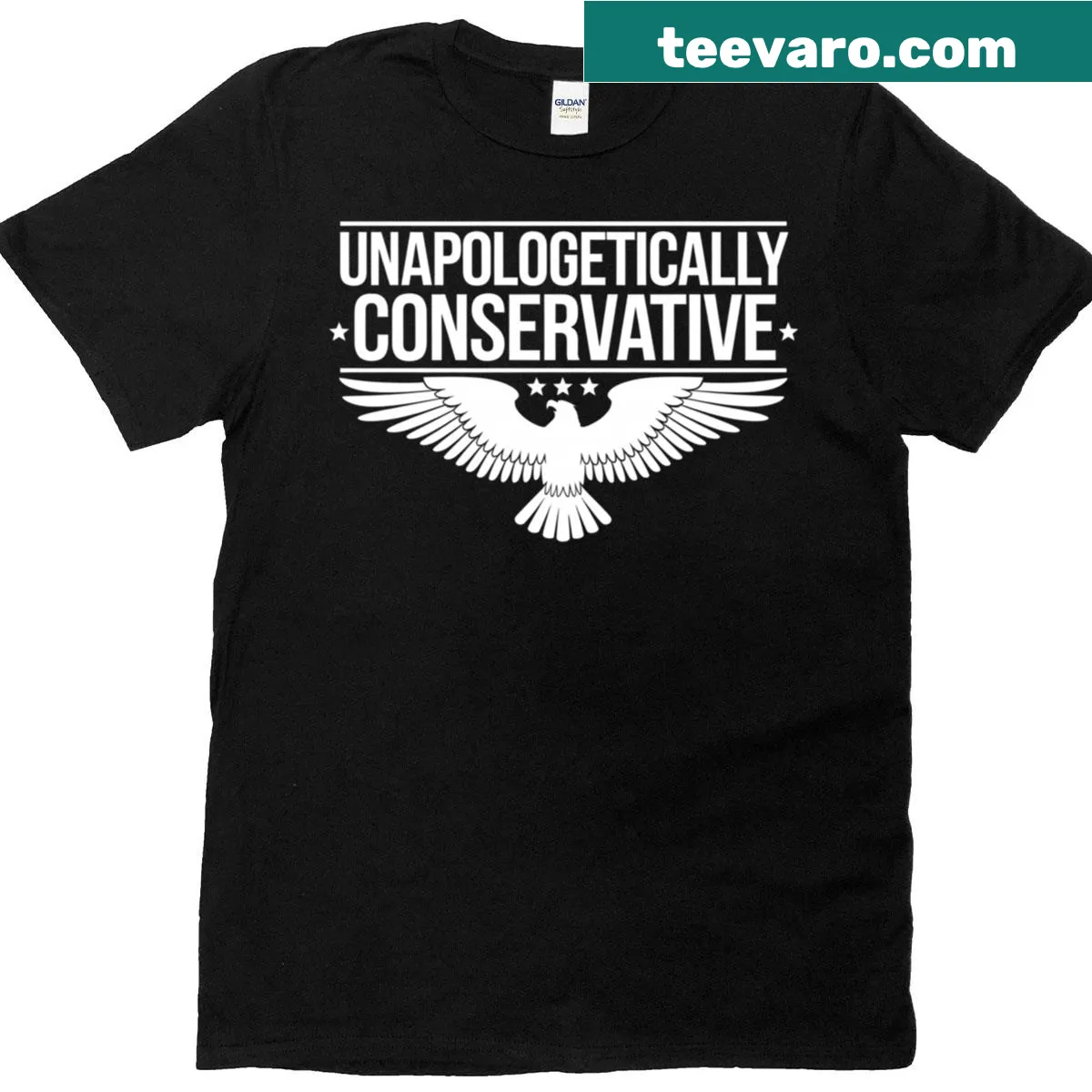 Patriotic T-shirt with bold conservative statement — on a men's t-shirt