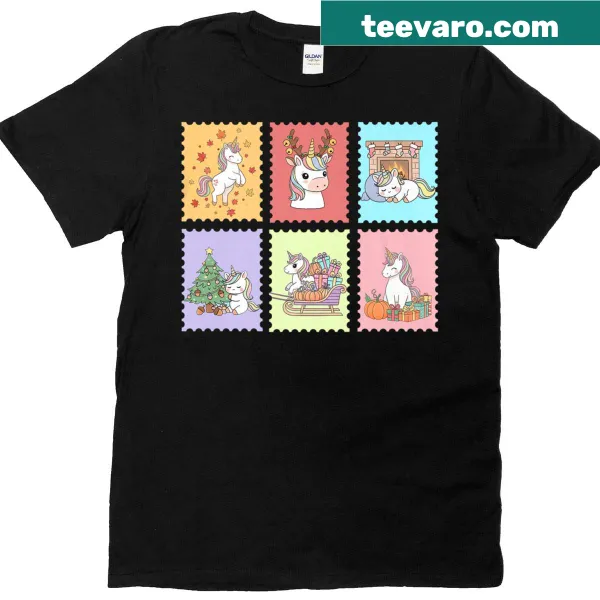 Whimsical T-shirt featuring a unicorn design for holidays