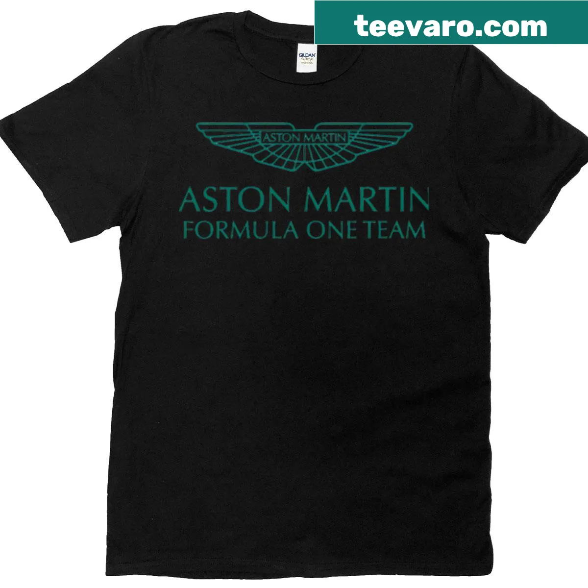 T-shirt featuring a graphic of luxury F1 cars — on a men's t-shirt
