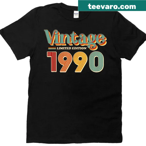Vintage 35th Birthday T-shirt with retro typography from 1990