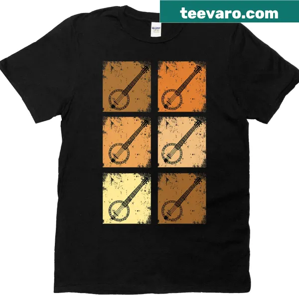 Vintage T-shirt celebrating the banjo and country music style.