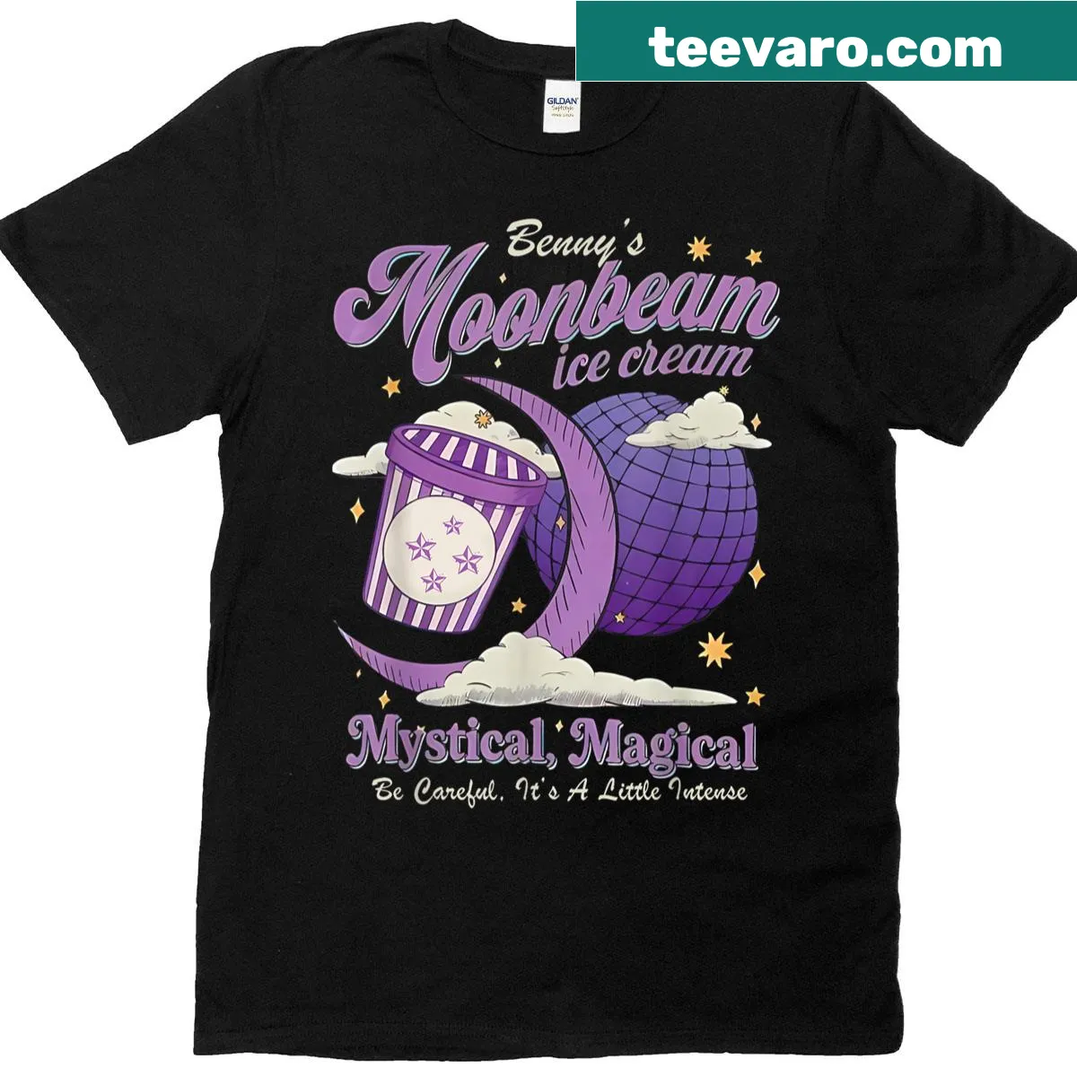 Vintage-style T-shirt featuring an ice cream truck and popsicles design — on a men's t-shirt