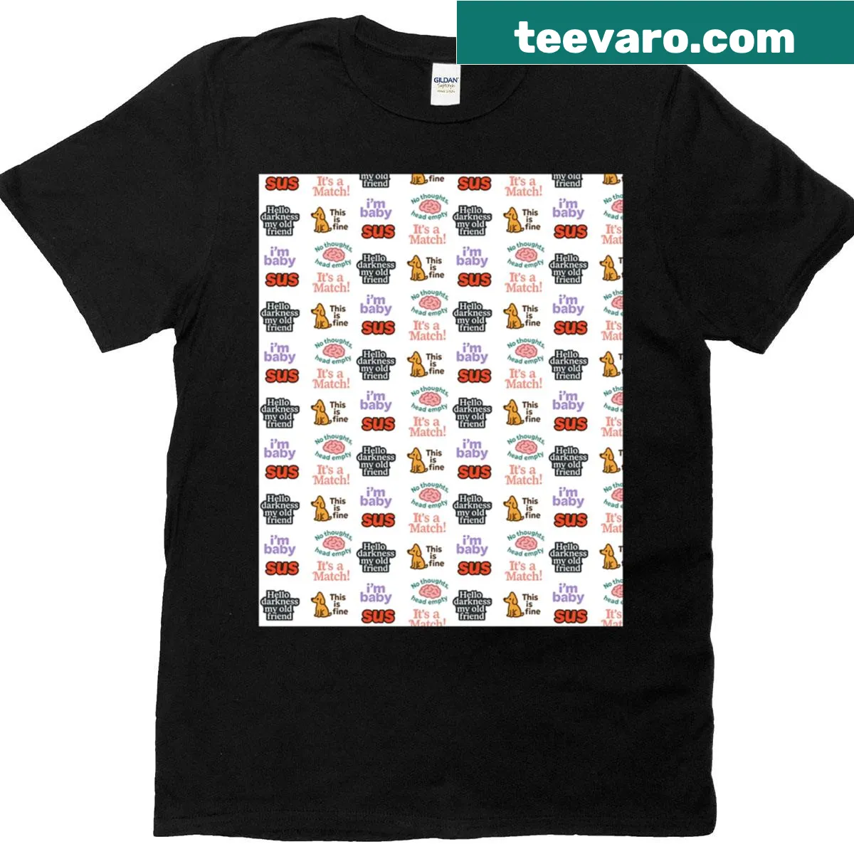 Funny meme-themed t-shirt featuring 'This Is Fine' dog and text — on a men's t-shirt