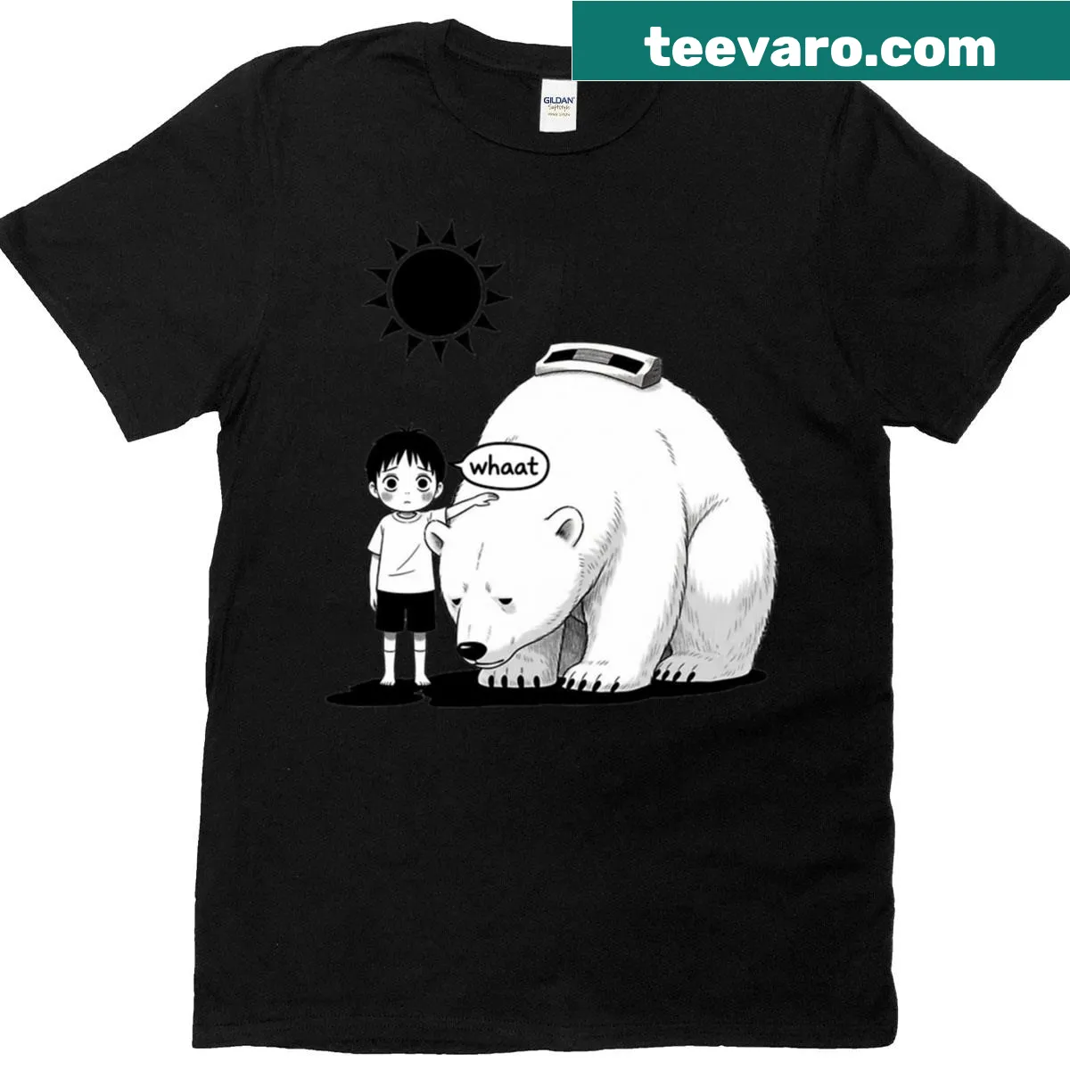 Graphic t-shirt featuring a melting planet design — on a men's t-shirt