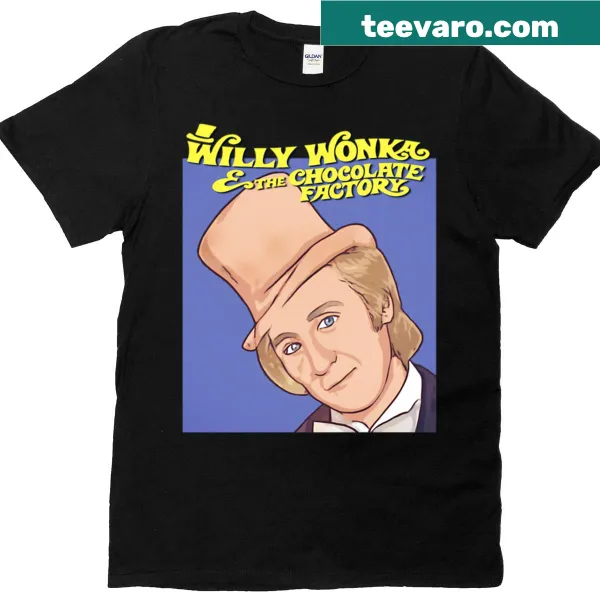 Willy Wonka themed T-shirt with cartoon graphics