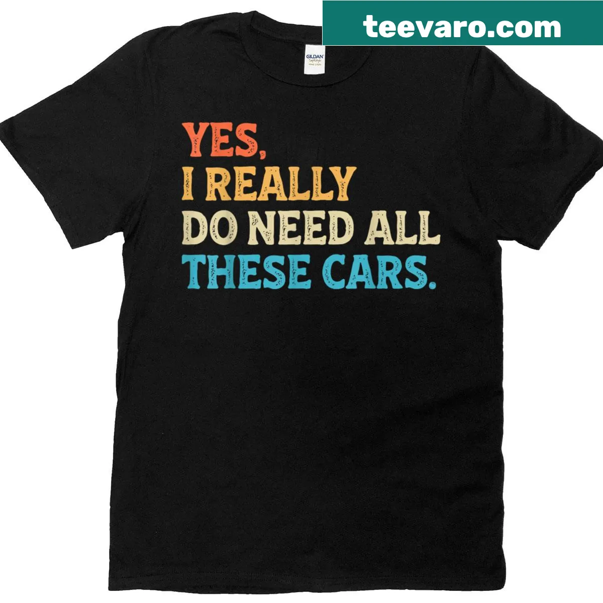 Funny car mechanic t-shirt with humorous car collection statement — on a men's t-shirt