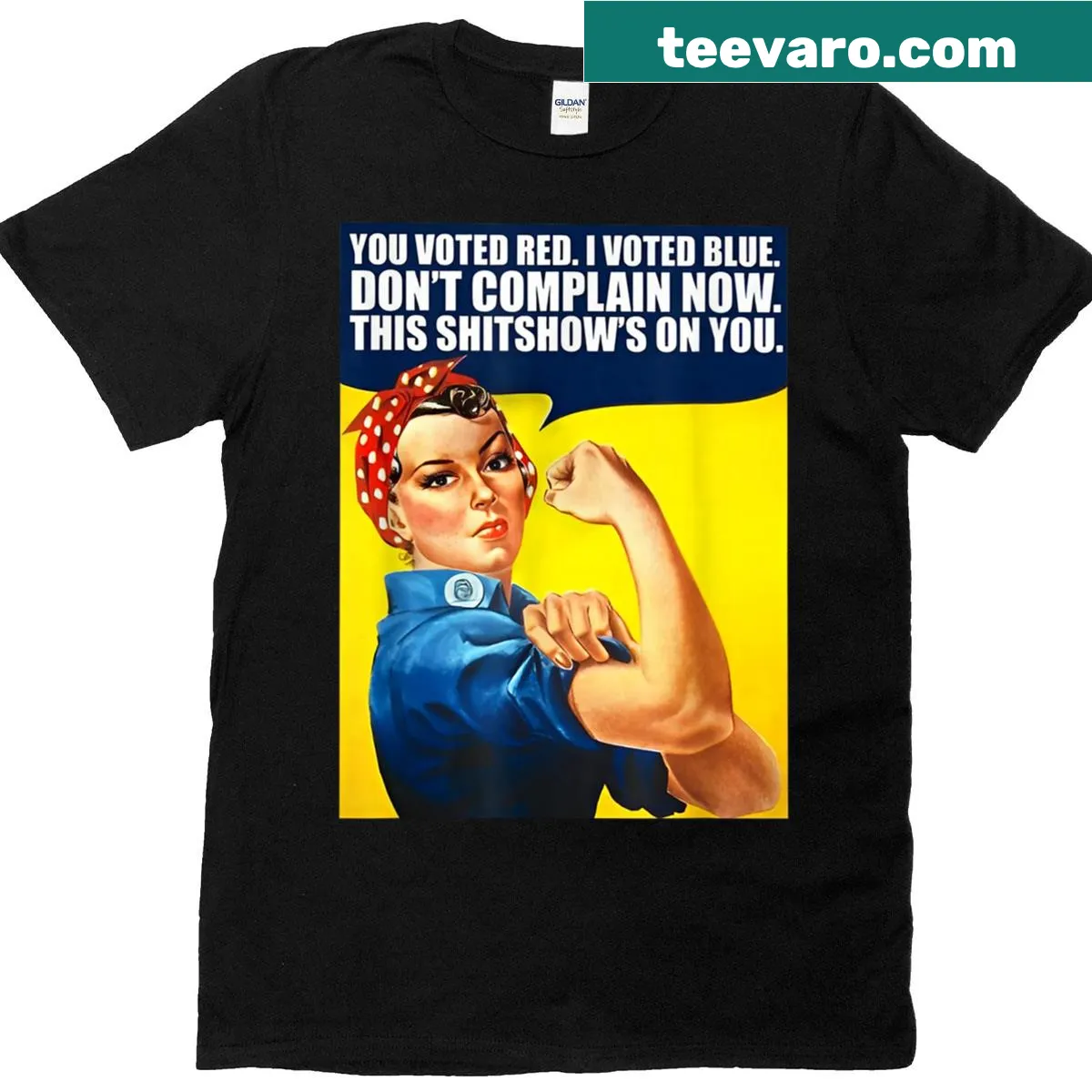 Sarcastic political t-shirt with humorous text — on a men's t-shirt