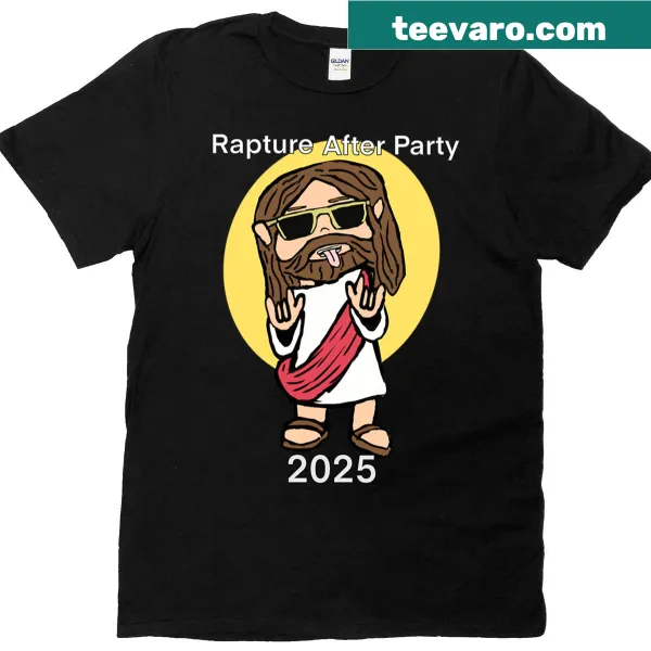 Typographic design saying 'After Party Rapture' on t-shirt