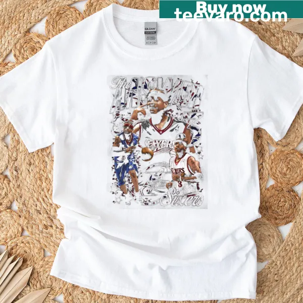 Vintage-style T-shirt featuring Allen Iverson's 'The Answer' graphic