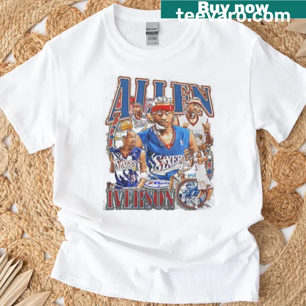 Vintage bootleg graphic of Allen Iverson on a T-shirt