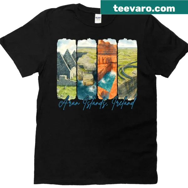 Brushstroke design inspired by the Aran Islands for travel enthusiasts.