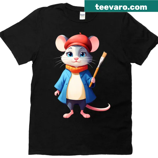 Illustration of a mouse holding a paintbrush, embodying creativity.