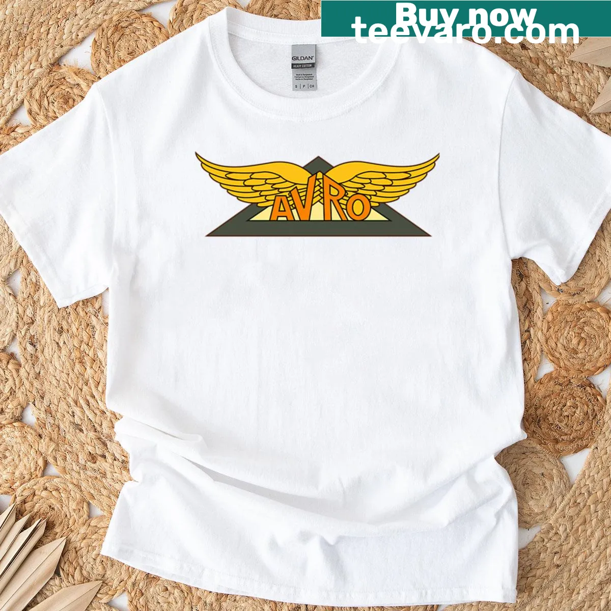 Avro Aircraft Company logo T-shirt for aviation fans — on a men's t-shirt